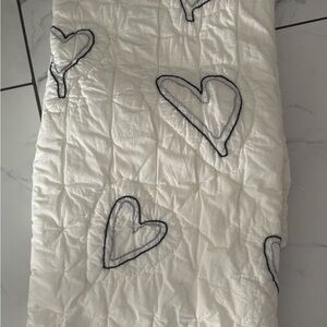 Crate&Barrel charcoal  Heart crib quilt